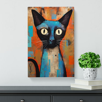 Siamese Cat Expressionism - Wrapped Canvas