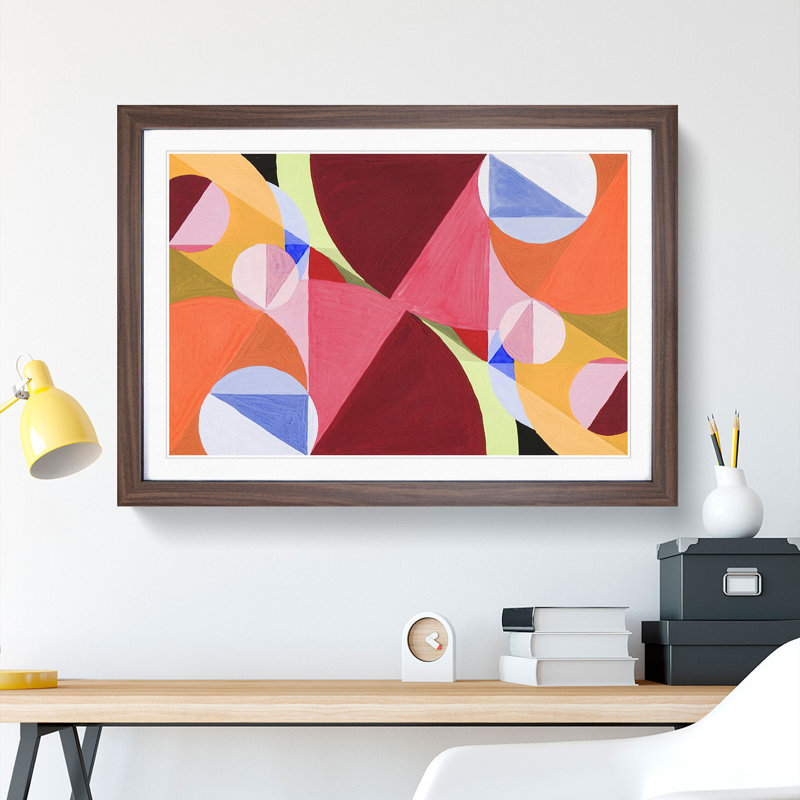 Broken by Perpendiculars by Joseph Schillinger - Picture Frame Graphic Art, 36cm H x 48cm W x 2cm D, Walnut