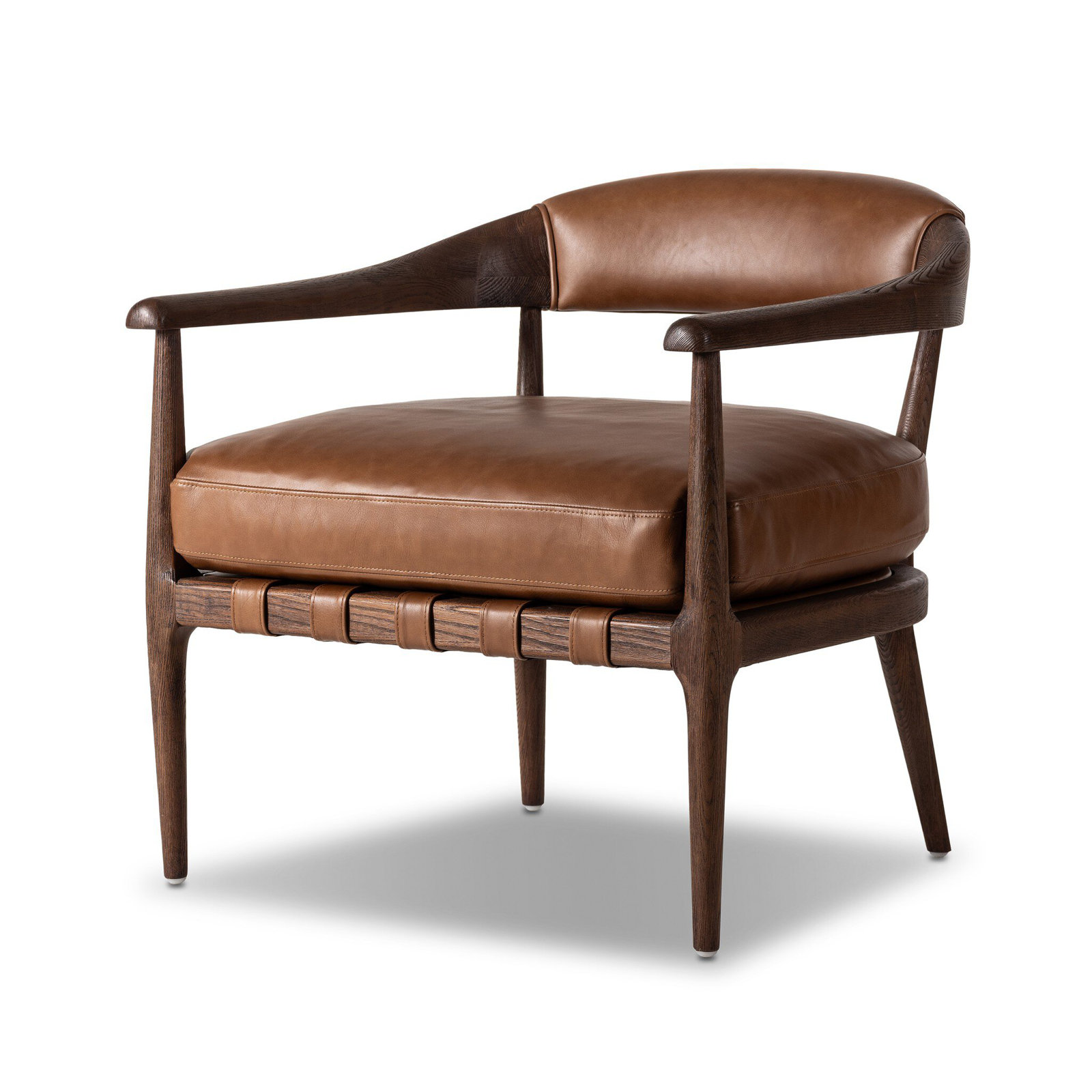 Gretel 29'' Wide Top Grain Genuine Leather Armchair, Sonoma Chestnut