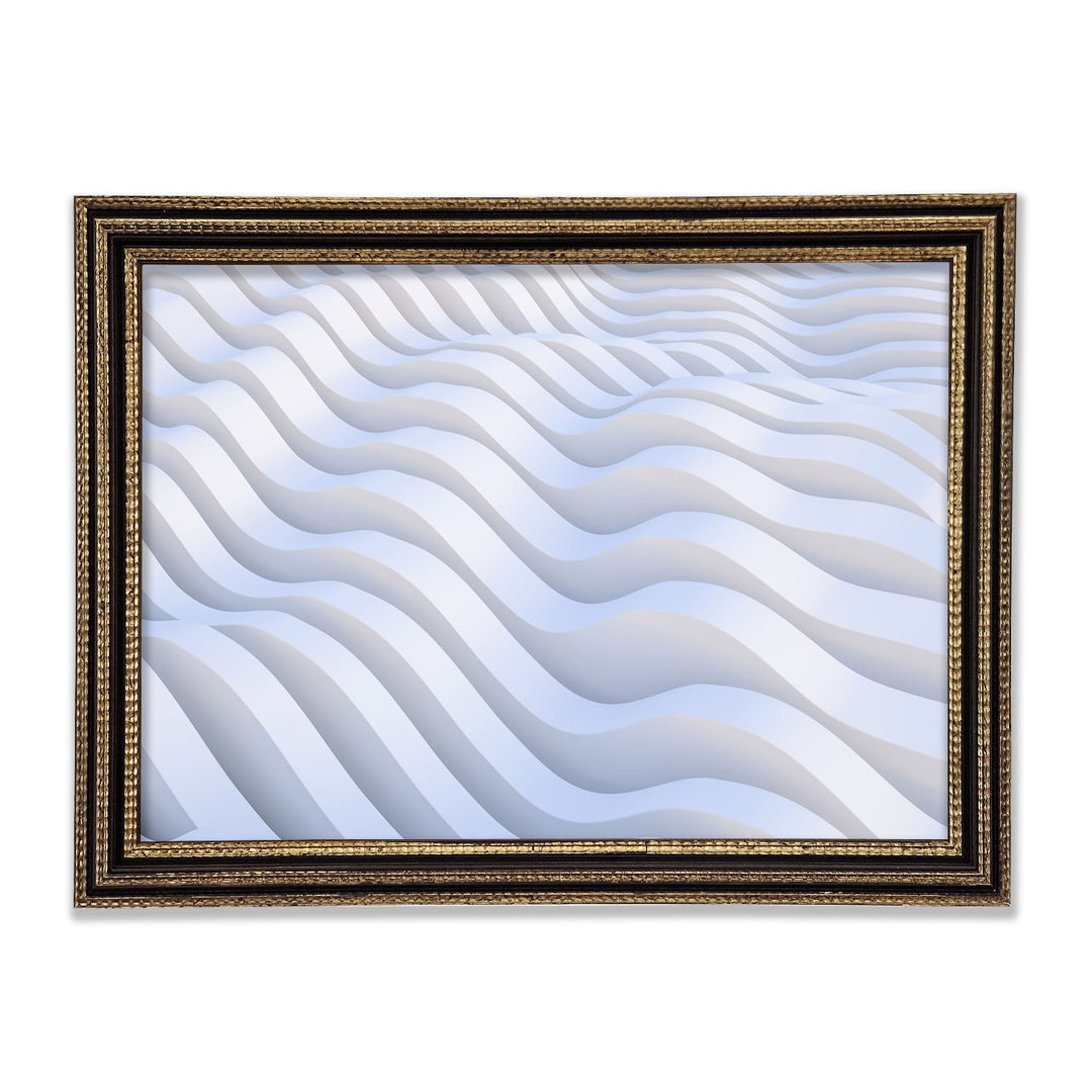 Gerahmtes Leinwandbild Wavy Shapes In White