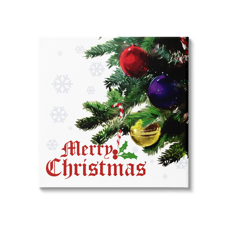 «Merry Christmas Snowflake», art mural sur toile par The Evening, H 17 po x l 17 po x P 1,5 po