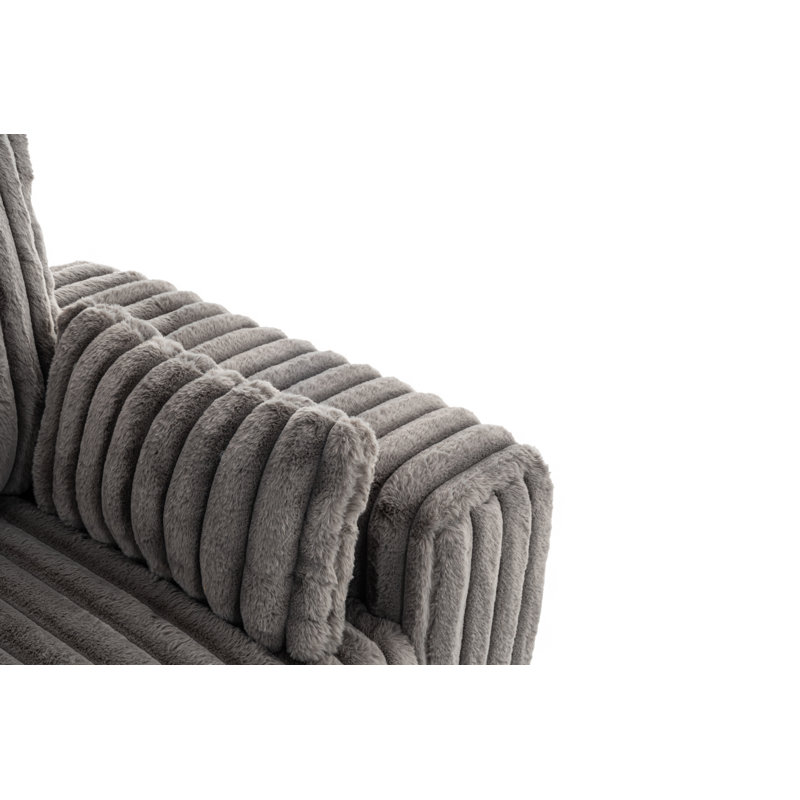 2 Seater Corduroy Sofa, Grey