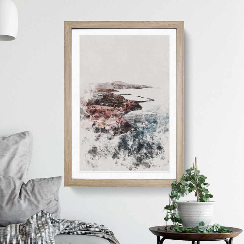 Skyline Of Tenerife In Spain - Single Picture Frame Print on Wood, Oak Framed, 36cm H x 27cm W x 2cm D