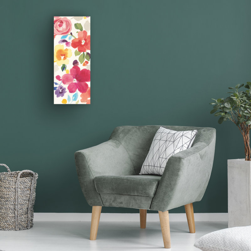 Danhui Nai Popping Florals II Canvas Art, H 32 po x l 14 po