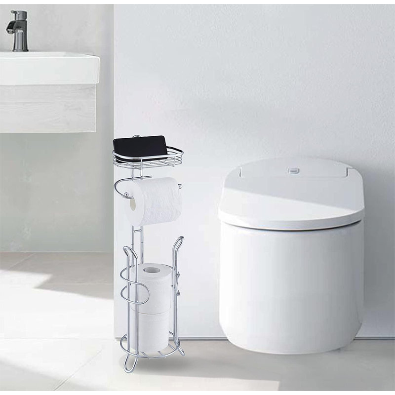 Porte-papier hygiénique sur pied, Chrome
