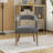 Modern Barrel Upholstered Velvet Accent Chair with Open Back & Solid Wood Legs-1557557880