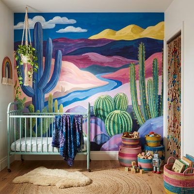 Desert Landscape Wallpaper Cactus Southwestern Wall Mural