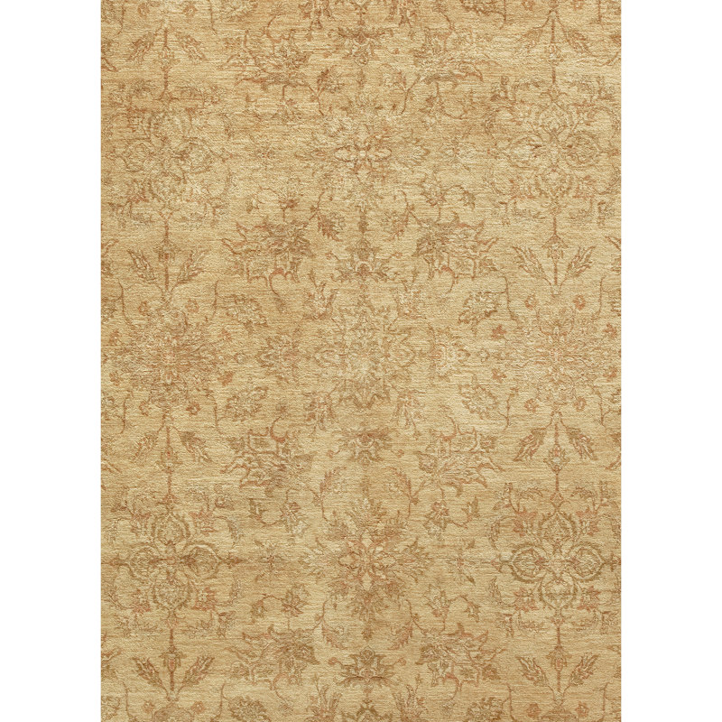 Wool Oriental Area Rug in Beige, Rectangle 12' x 15'
