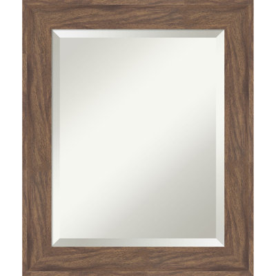 Pia Medium Brown Beveled Framed Wall Mirror