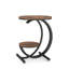 Table d'appoint ronde industrielle 16,68 po, table de bout à 2 niveaux avec tablette de rangement, table d'appoint rustique