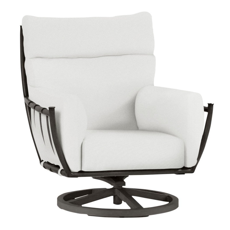 Chaise berçante pivotante en aluminium Majorca, Pas de soudure, Caramel tweed