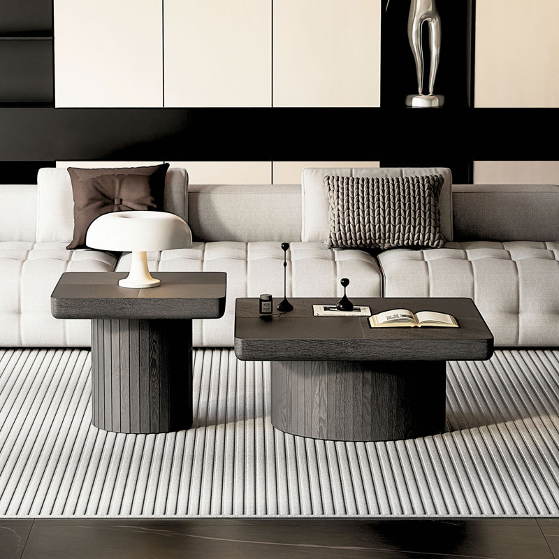 Ensemble de tables gigognes Modern Wood, Noir