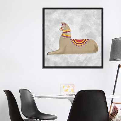 « jolie llama ii », impression sur toile tendue