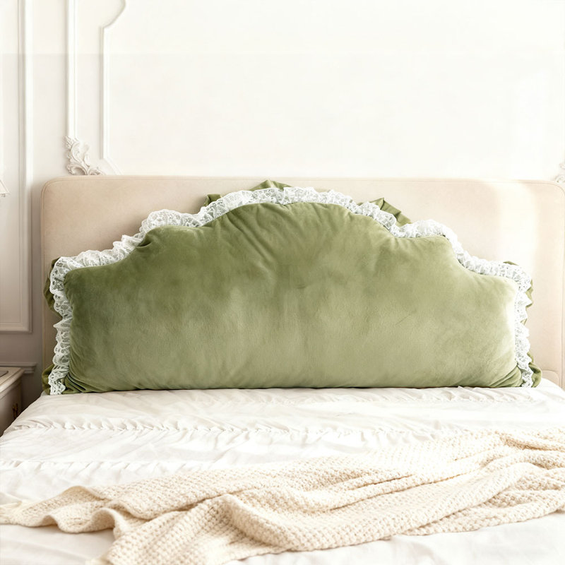 Soft Headboard Pillow Backrest Cushion, Green