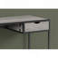 Bureau d'ordinateur, bureau personnel, ordinateur portable, tiroir de rangement, l 42 po, travail, stratifié gris, métal noir, contemporain,