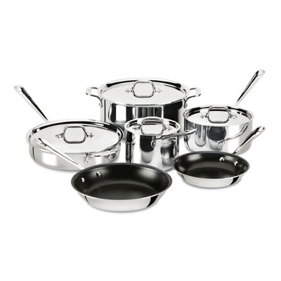 All-Clad D3 Stainless 10 Piece Stainless Steel Cookware Set