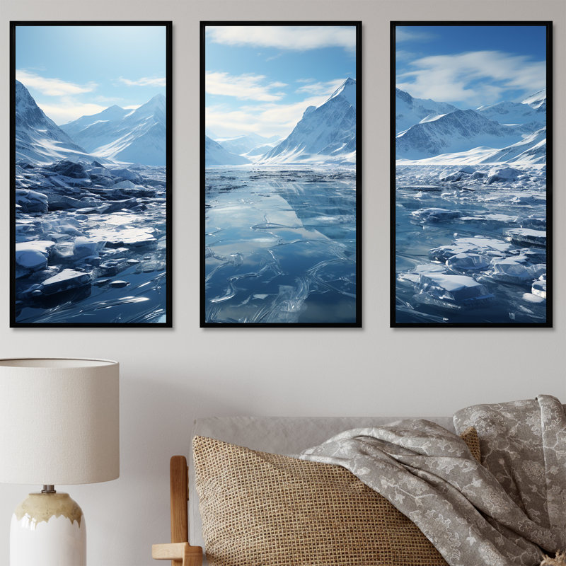 «Glacial Scenery In Canada - Glacier», ensemble de reproduction d'art mural, Cadre flottant noir, H 40 po x l 60 po x P 1 po