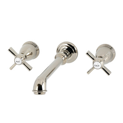 Kingston Brass Millennium Double-Handle 3-Hole Wall Mount Bathroom Faucet