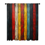 Vertical Lines Abstract Polyester Blackout Filters Out A Lot Of Light Curtain Single Panel