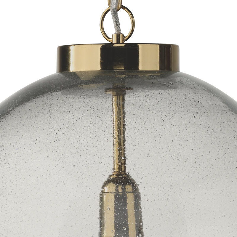 Luminaire suspendu sphère 1 lumière Stefan, Laiton antique