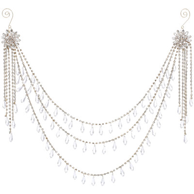 Hanging Jeweled Swag - 21.5 Inches Set Of 2
