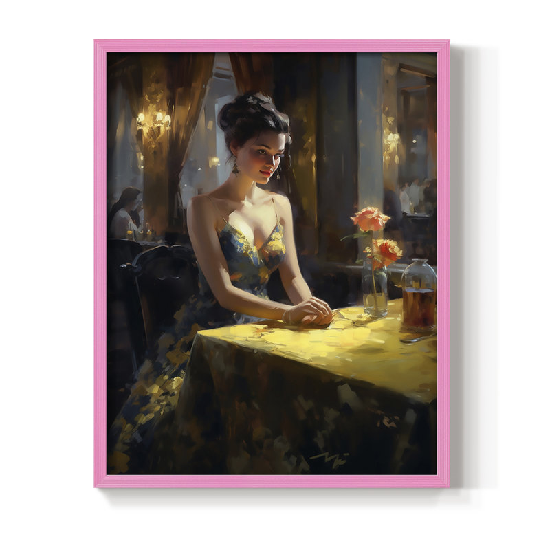 Reproduction encadrée WOMEN Series CDLVII - bois massif, H 15 po x l 12 po, Rose
