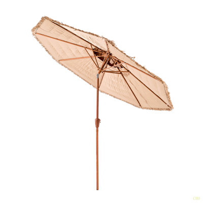 Parasol de patio en chaume à 2 niveaux 9 pieds Tiki