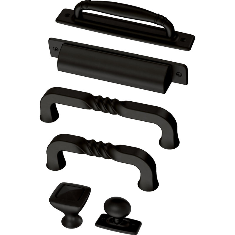 Matte Black Brass 4'' Center to Center Appliance Pull Set