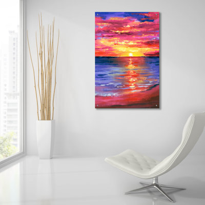  'Pink Sunset' by Svetlana Aleynikova Acrylic Glass Wall Art, 24" x 36"