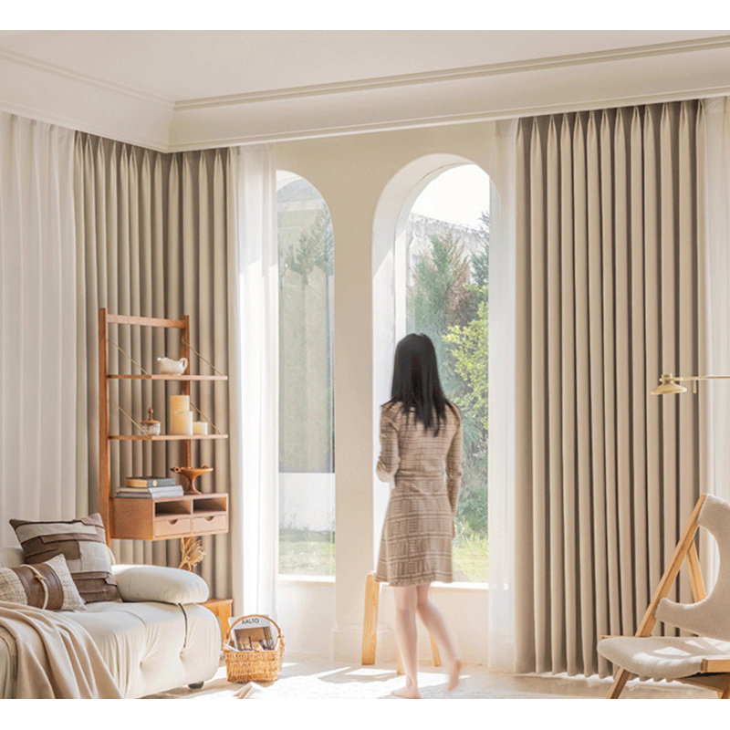 Chenille Room Darkening Curtain Panel Pair, Cream