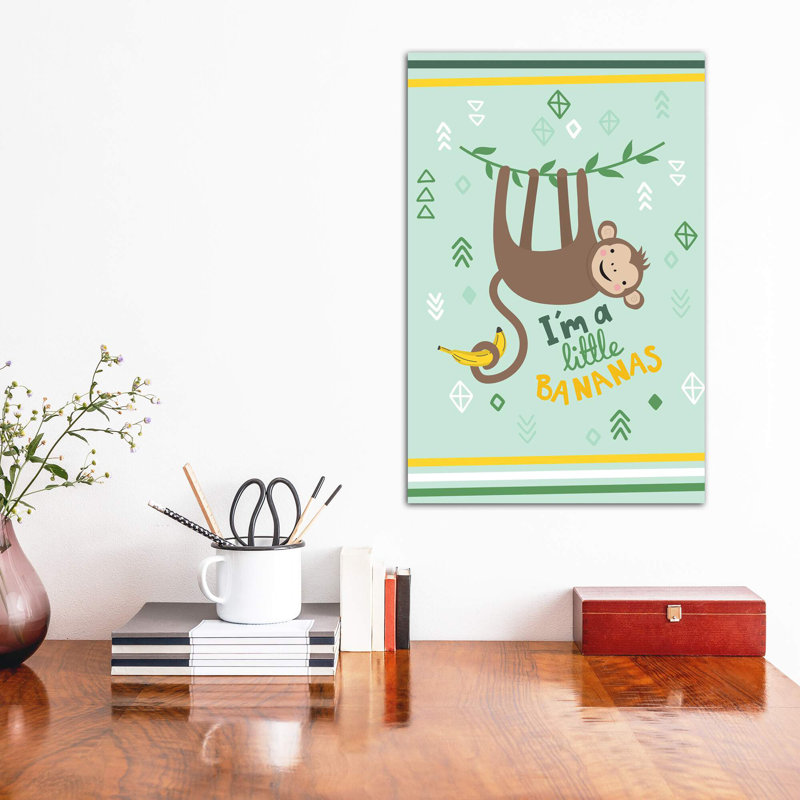 Little Monkey I by Caroline Alfreds - Print, Wrapped Canvas, No Mat, 12" H x 8" W x 0.75" D