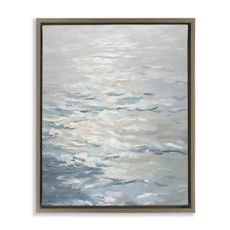 Cadre flottant Shallow Reflections Calm Sea, design par Riley B, 31 x 25, Montalcino Elm Floater Framed
