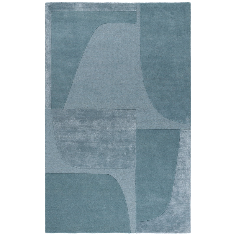 Chryssanthi Hand Tufted Wool, Viscose, Cotton Geometric Rug, Rectangle 4' x 6'