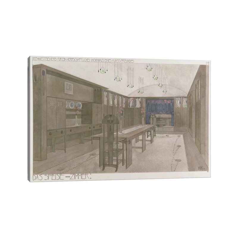 Design For A Dining Room, 1901 by Charles Rennie Mackintosh - Wrapped Canvas Print, 101.6 cm H x 66.04 cm W x 1.91 cm D