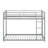Twin Over Twin Metal Low Bunk Bed With Ladder And Full-Length Guardrails-965049658