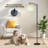 Arc Floor Lamp Blue White Gingham Checkered for Cozy Home Decor Floor Lamps with Remote LED Lights Adjustable Lamp Shades Tall Standing Lamps for Reading Office Living Room