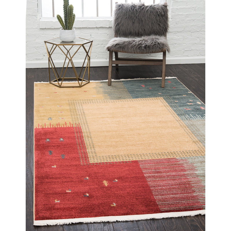 Tapis brun clair à motif abstrait Abrigail, Rectangle 7 pi 1 po x 10 pi