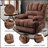 23 Inch Seat Width High Back Large Chenille Power Lift Recliner With 8-Point Vibration Massage And Lumbar Heating-189703872