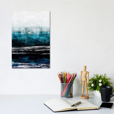 Aqua Reflections With Silver by Allie Corbin - Wrapped Canvas Gallery-Wrapped Canvas Giclée
