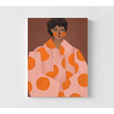 Reproduction de portrait de femme moderne - Art figuratif contemporain dans des tons chauds de terre