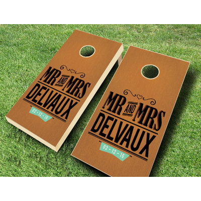 Ensemble de jeu de cornhole en bois massif 2 pi x 4 pi avec sacs