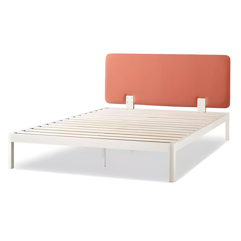 Mellow KERT Metal and Wood Platform Bed Frame with Upholstered Headboard,, King, Red+White