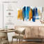 «Blue and Gold Abstract», reproduction sur toile-92761151