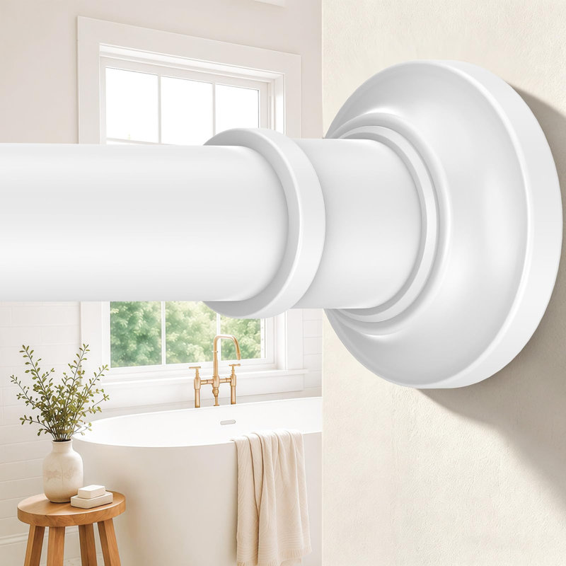 Tringle à rideau de douche robuste à tension réglable, 30-100“, Blanc