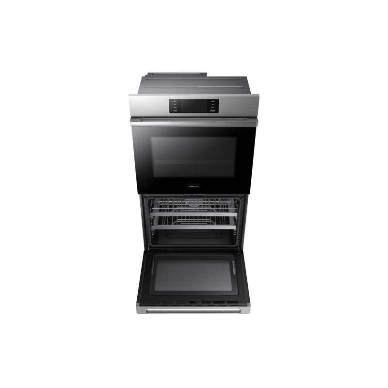 30" Double Wall Oven Steam, Contemporary, Silver Stainless