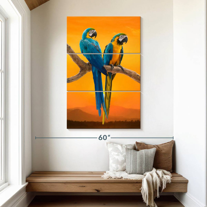 Brampt Sunset Macaw, 50" H x 32" W