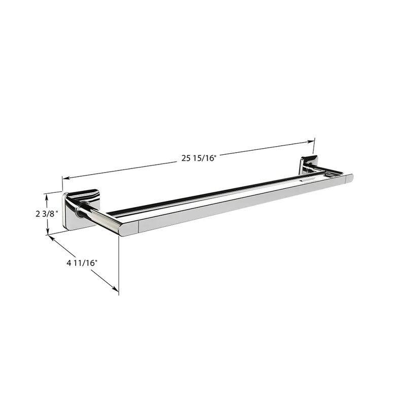 Double barre à serviettes murale 26 "Vapor, Nickel poli
