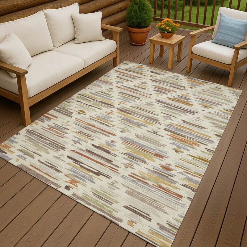 Machine Washable Indoor/Outdoor Chantille ACN2502 Southwest Rug, Ivory, 2'6" x 3'10"