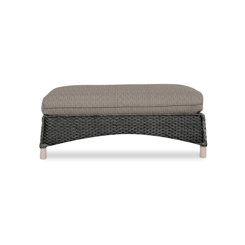 Mandalay Outdoor Ottoman, Remy Pebble, Ebony