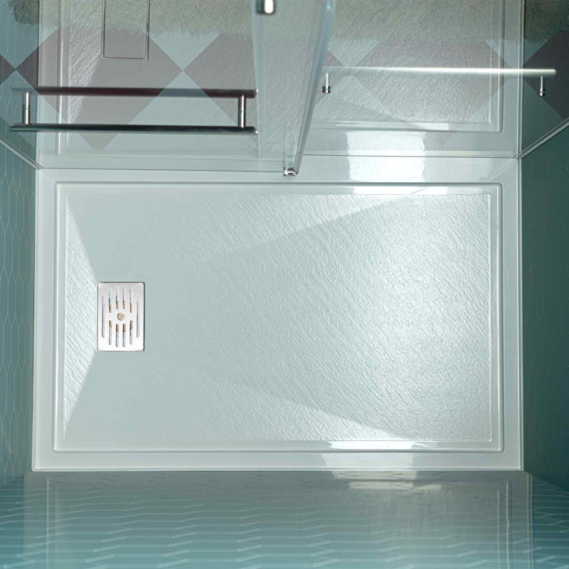 WOODBRIDGE 60 In. X 34 In. Solid Surface Shower Pan Base, Alcove Installation With Drain Options, Slip-Resistant & Mold-Resistant